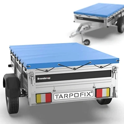 Image de Tarpofix® Bâche protection plate 264 x 135 7,5 cm avec corde de remorque renforcée en PVC Bache pour divers modèles remorques voitures 750kg FP3/FP14