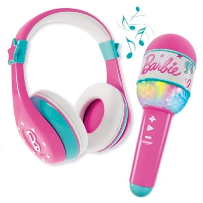 Image de Lisciani BARBIE Sound Microphone Bluetooth avec Haut Parleur Rose Kit Karaoké Enfant Musique et Chant Connectivité Smartphone Effet Lumineux Multicolor Pour Enfants dès 4 ans