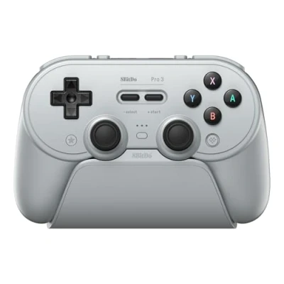 Image de 8BitDo Pro 3 Bluetooth Controller for Switch/Switch 2 TMR Joysticks, Swappable ABXY Buttons, Back Charging Dock, Hall Effect Triggers, Windows, Apple, SteamOS, Android Gray