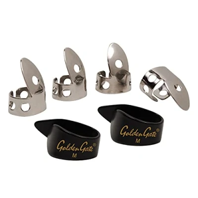 Image de National NP1 7B Lot de médiators pour pouce et doigt Acier inoxydable/Noir Taille M