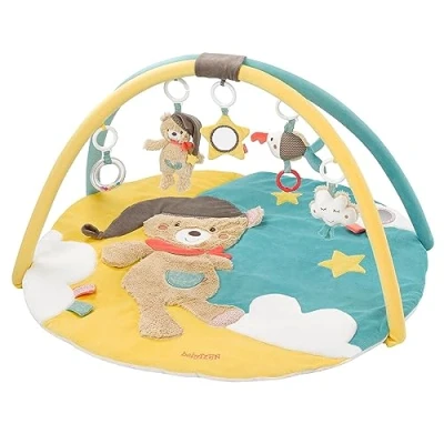 Image de Fehn Couverture d&#039;activités 3D Arche de jeu Bruno avec 5 jouets amovibles à attraper d&#039;éveil pour bébés et jeunes enfants partir 0+ mois Tapis comme cadeau naissance