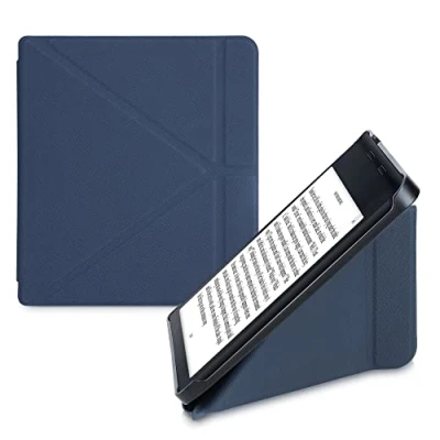 Image de kwmobile Étui Compatible avec Kobo Sage Coque à Rabat magnétique Tablette eReader Similicuir Bleu foncé