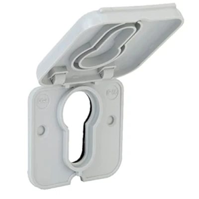 Image de geba Capuchon de Protection contre la pluie les intempéries Brise vue pour demi cylindre profilé Interrupteur à clé coller ou visser IP65