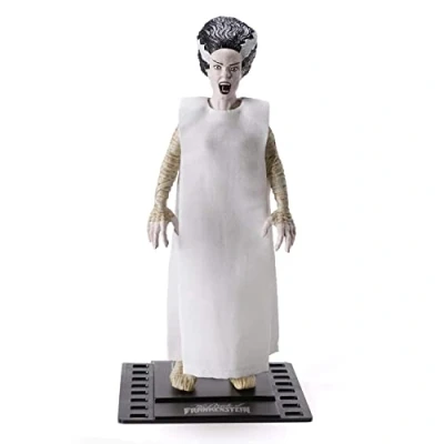 Image de BendyFigs Bride of Frankenstein by The Noble Collection Officially Licensed 19cm Bendable Toy Posable Collectable Doll Figures with Stand for Kids &amp; Adults