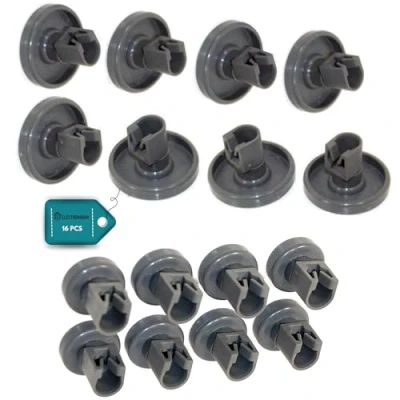 Image de ELECTROHOGAR® Roulettes Lave Vaisselle Electrolux Set Universel Complet de Roues pour Panier Supérieur et Inférieur Compatible avec Faure, Zanussi, AEG,