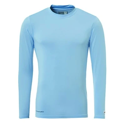 Image de UHLSPORT DISTINCTION COLORS BASELAYER Sous Maillot Manche Longues Matière Légère Coupe Moulante Ajustée bleu ciel FR : XXS (Taille Fabricant XXS)