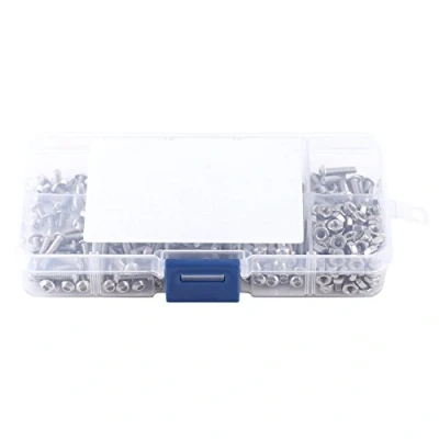 Image de 340pcs Coffret de Boulon Vis Ecrou Hexagonal à Tête Ronde Bombée en Acier Inoxydable 304, M3 X 5/6/8/10/12/14/16/18/20mm