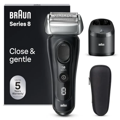 Image de Braun Series 8 8560cc Rasoir Électrique Pour Homme, 4 Éléments De Rasage, Tondeuse Précision Intégrée, Station SmartCare, Étanche, 60 Minutes D’Autonomie, Fabriqué En Allemagne, Noir