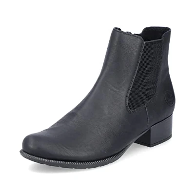 Image de Rieker Femme Bottines 78600, Dame Chelsea,Demi Bottes,Bottines,Bottes de Glisse,Plat,Noir (Schwarz / 01),40 EU 6.5 UK