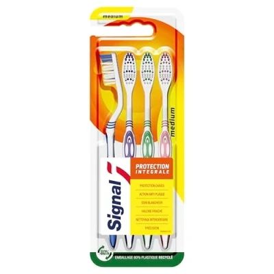 Image de SIGNAL Brosse à Dents Protection Intégrale 100% recyclable fabriquée avec 80% de plastique recyclé Medium (lot 4 brosses dents)