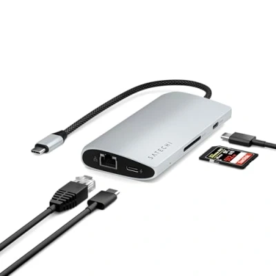 Image de Satechi USB C Multi Port Adapter 8K Ethernet V3 space gray ST P8KES