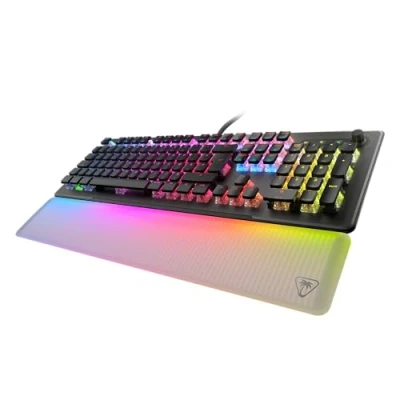 Image de Turtle Beach Vulcan II Max Clavier de Jeu Optique et Mécanique pour PC, Touches Rétro éclairées RGB Personnalisables Repose Poignets, Interrupteurs Titan II, Plaque en Aluminium, Noir