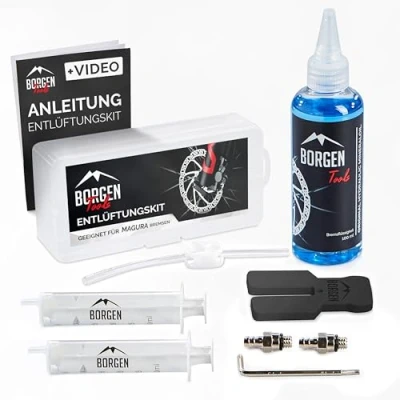 Image de Borgen Kit de purge convient pour Magura freins à disque hydrauliques I d&#039;entretien des vélo avec instructions détaillées une parfaite du frein
