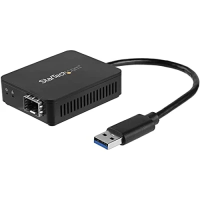 Image de StarTech.com Adaptateur réseau USB 3.0 vers fibre optique Gigabit Ethernet avec SFP ouvert (US1GA30SFP)