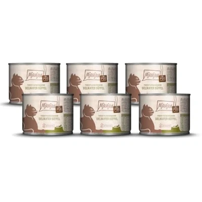 Image de MjAMjAM Nourriture humide de qualité supérieure pour chat viande pure à déguster délicieux buffle pur, 6 paquets (6 x 200 g), sans céréales avec supplémentaire