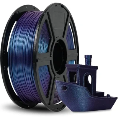 Image de FLASHFORGE Filament pour Imprimante 3D PLA Caméléon changeant de couleur 1.75mm, change avec la lumière et les angles, bobine 1KG (2.2lbs), Dimensions +/ 0.02mm (Nebula Purple)
