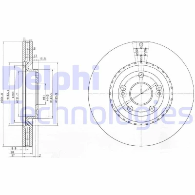 Image de DELPHI BG3685 Disque de frein 305 28 5 ventilé huilé non traité sans roulement roue, bague ABS RENAULT: ESPACE 3, Avantime