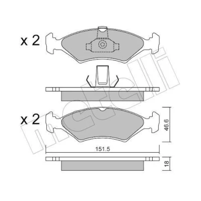 Image de Kit de plaquettes frein, frein à disque METELLI 22 0093 0