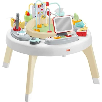 Image de Fisher Price Centre d’activités 2 en 1 comme Un Chef, Table et de Jeu pour bébés Jeunes Enfants avec Musique, lumières Sons, HBM26