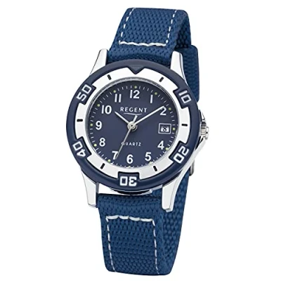 Image de REGENT Unisexes Enfants Analogique Quartz Montre avec Bracelet en Tissu 12400292