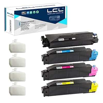 Image de LCL TK 5150 Cartouche de Toner Compatible pour Kyocera 5150K 5150C 5150M 5150Y ECOSYS M6035cidn M6535cidn P6035cdn (Noir Cyan Magenta Jaune,4 Pack)