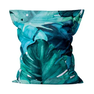 Image de Lumaland Pouf géant de Luxe intérieur et extérieur XXL avec Housse Lavable 140cm x 180cm Grand Coussin d&#039;assise Sac Rechargeable incluant 380 litres Billes EPS [Galaxy]