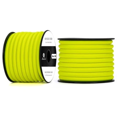 Image de Abma Cord Tendeur Élastique 10mm 10M Corde Elastique en Caoutchouc Néon Jaune