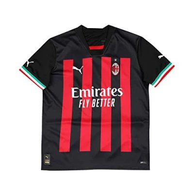 Image de Puma Mac Tools ACM Season 2022/23 Official Home T Shirt Boy&#039;s, Black Tango Red, 140
