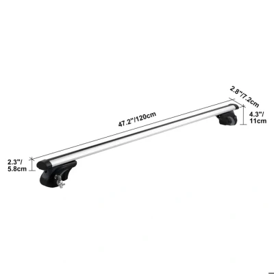 Image de VEVOR Barres transversales de Toit universelles, 120 cm, Barre supérieure Voiture en Aluminium, Compatible avec Les Rails latéraux surélevés, réglable verrous, pour SUV, berline, fourgonnette