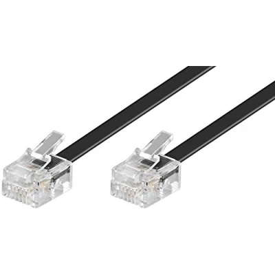 Image de Câble de téléphone modulaire Wentronic 4 fils 10m Noir