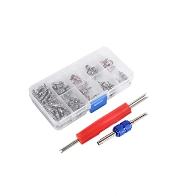 Image de Cœur de Valve, kit d&#039;assemblage A/C R134a / R12, 102pcs, pour Noyau Valve Pneu