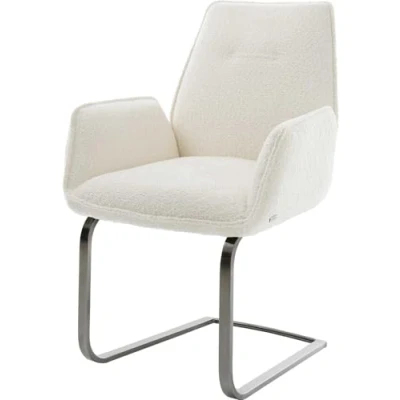 Image de cantilever Zoa Flex bouclé blanc pied plat grafiete ressorts ensachés