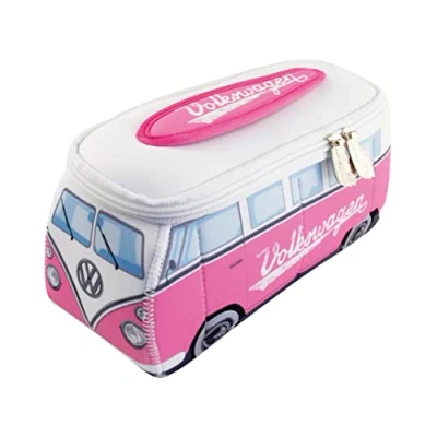 Image de BRISA VW Collection Volkswagen Trousse Universelle en Néoprène pour Maquillage, Cosmétiques, Toilette, Pochette T1 Combi Bus (Feu/Rouge/Grand)