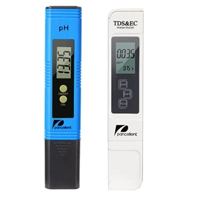 Image de pancellent Mètre de Test qualité l&#039;eau TDS PH EC Température 4 dans 1 Ensemble Testeur numérique avec Écran LCD pour Piscine, Aquarium (Bleu)