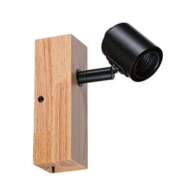 Image de Paulmann 66770 projecteur Arvid 1 Flamme Max. 1x20 Watts plafonnier Noir/Bois Spot métal E27