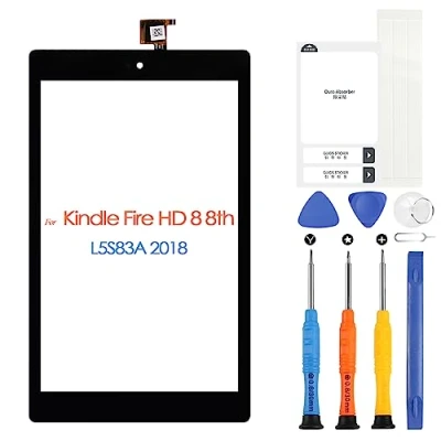 Image de Écran tactile pour Amazon Kindle Fire HD8 HD 8 8TH Gen 2018 L5S83A 8&quot; Digitizer Remplacement de l&#039;écran avec Outils(Non LCD, noir)
