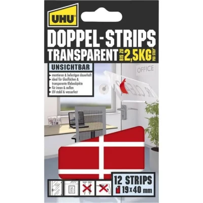 Image de Uhu 45515 double bande jusqu&#039;à 5 kg 212 pièces 26 x 31 mm transparent