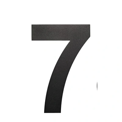 Image de nanlyiau Numero Maison 5in/12.5cm Numéro de Moderne NOIR Acier inoxydable brossé fait solides 304.Aspect flottant(black 5in7)