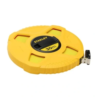 Image de Stanley 0 34 297 Mètre À Ruban Fibre De Verre 30 M Jaune Fluo Revêtement Pvc Anti Corrosion UV Et Non Conducteur Classe Iii Boitier Abs Antichocs