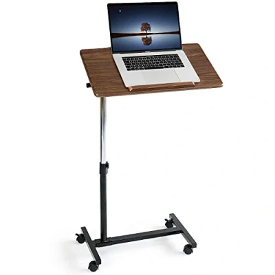 Image de Tatkraft Gain Table Mobile pour Ordinateur Portable à roulettes, Hauteur Réglable de 71 96 cm, Bureau Assis Debout Travail Domicile