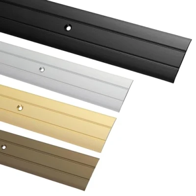 Image de Gedotec Profilé de transition à visser en aluminium noir 100 cm 1 m x 37 mm (L l) rail Pour sol Barre perforée seuil porte