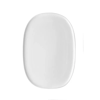 Image de Alessi Itsumo NF07/22 25 Plat de Service Ovale Design, Usage Quotidien, Esthétique Minimale, en Porcelaine Blanche