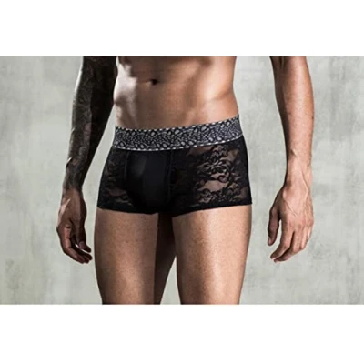 Image de SARGE Sexy Dentelle Lingerie Boxer Hommes sous Vêtements Gay Érotique Transparent Hombre Mâle Culotte