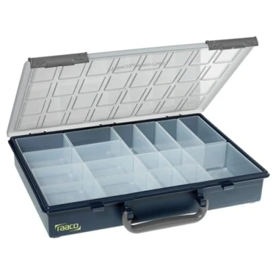 Image de raaco 136228 Assorter PSC 55 4x8 17 Boîte de compartiment, Bleu/transparent
