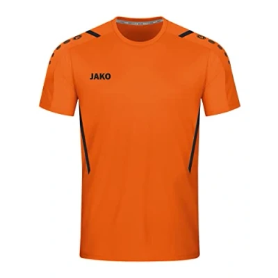 Image de JAKO Maillot Challenge (Manches Courtes), Mixte, Orange Fluo/Noir, 3XL