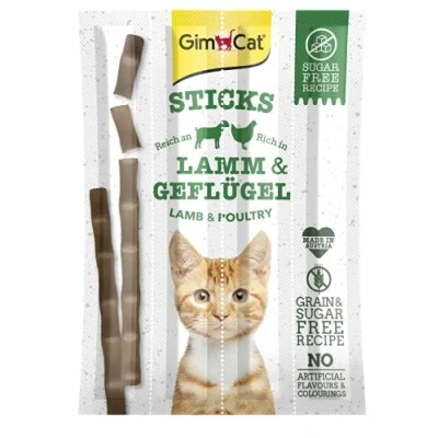 Image de GimCat Sticks Agneau &amp; volaille Bâtonnets moelleux à mâcher avec un pourcentage élevé de viande et sans sucre ajouté 1 paquets (1 4 bâtonnets)