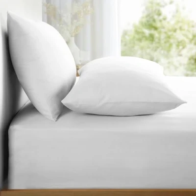 Image de Appletree Lot de 2 taies d&#039;oreiller Blanches Style Oreiller Simple Uni (48 x 76 cm) Doux et Luxueux 100% Coton pièces