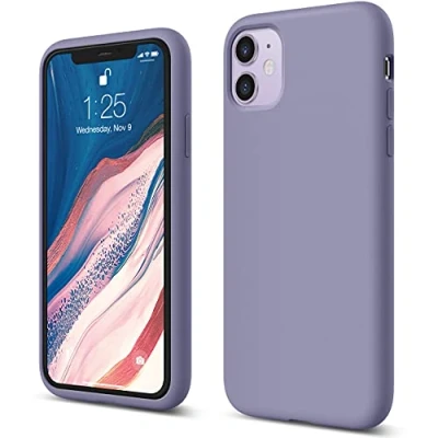 Image de elago Coque Silicone Liquide Compatible avec iPhone 11 (6,1&quot;) Case en Premium, Doublure Microfibre Douce, Lèvre Surélevée pour Écran &amp; Caméra, Protection Complète (Gris Lavande)