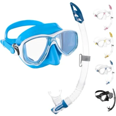 Image de Cressi Marea Vip Ensemble Combiné Masque + Tuba Mexico pour la Plongée et Snorkelling, Jaune/Blanc, Taille Unique, Unisexe Adulte
