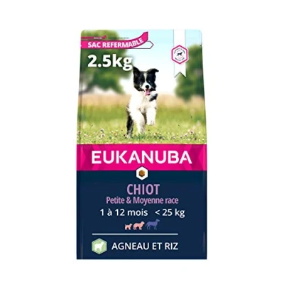 Image de Eukanuba Chiot &amp; Junior Adulte Nourriture sèche Pour Petite et Moyenne Race Agneau&amp;Riz 2,5kg